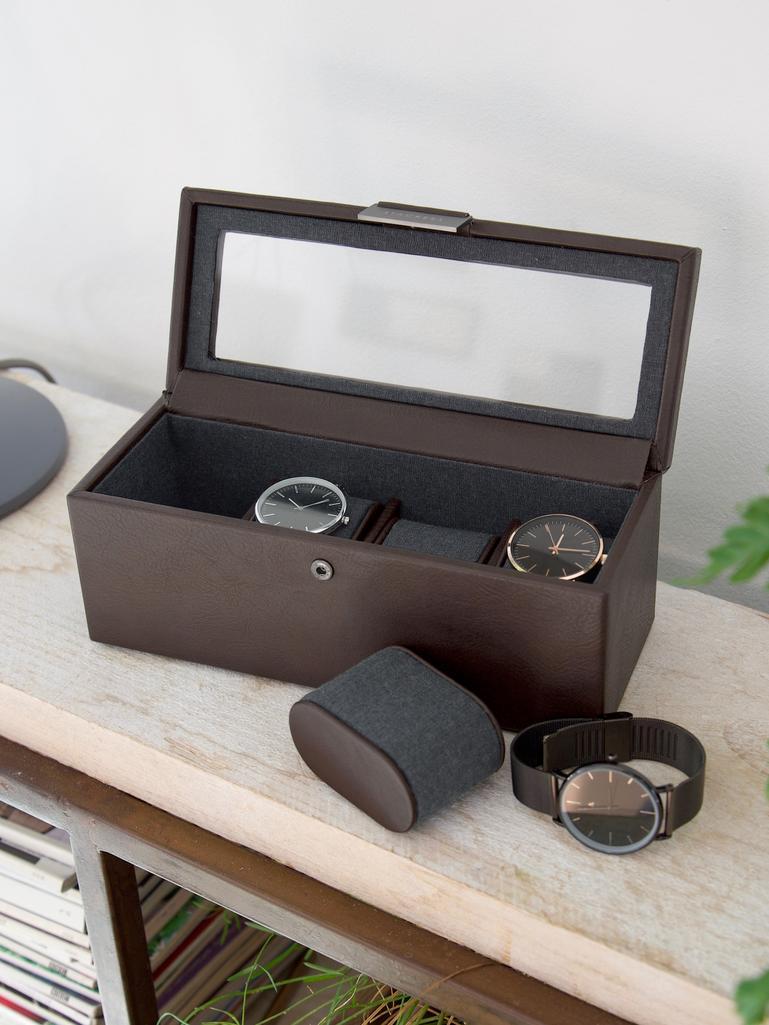Brown 4 Piece Watch Box
