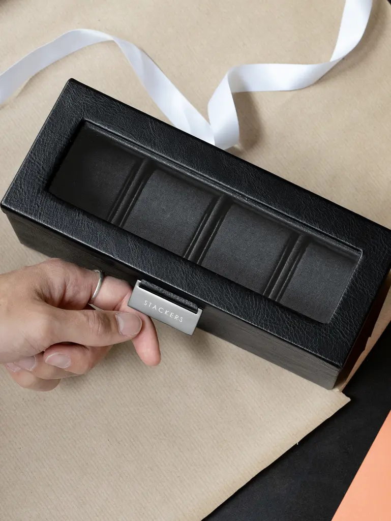 Black 4 Piece Watch Box