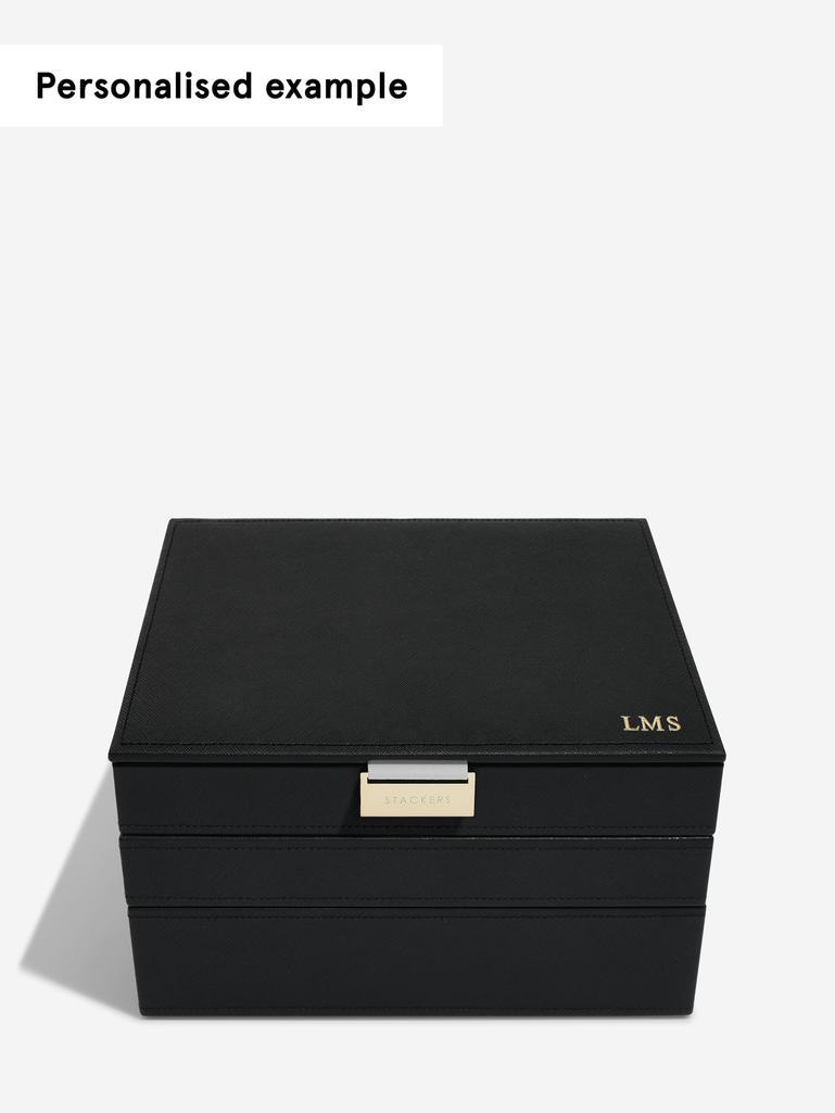 Black Classic Jewellery Box Set of 3