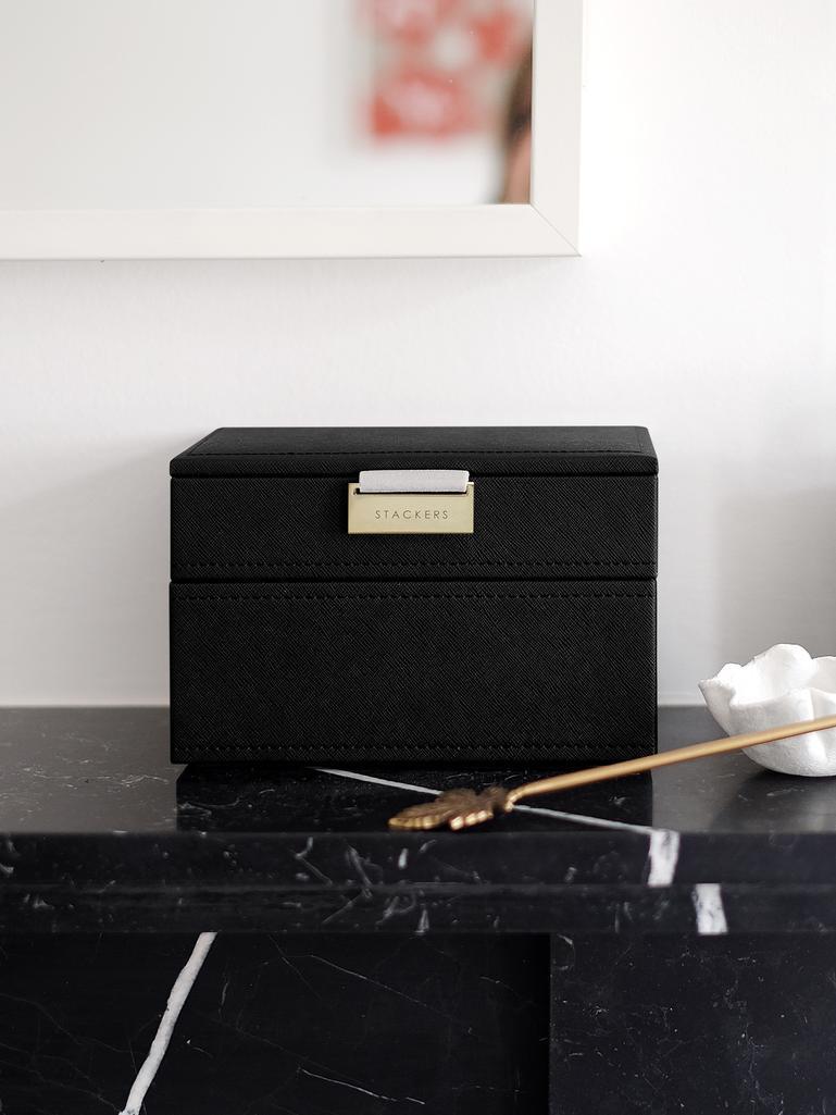 Black Mini Jewellery Box Set of 2