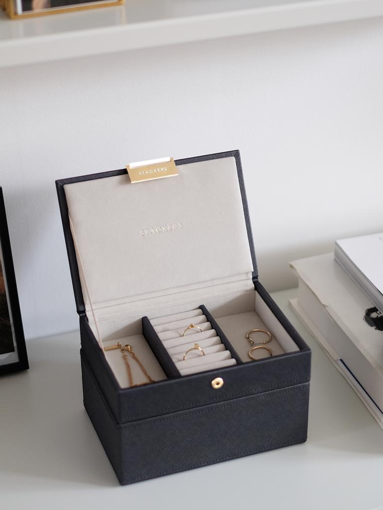 Black Mini Jewellery Box Set of 2
