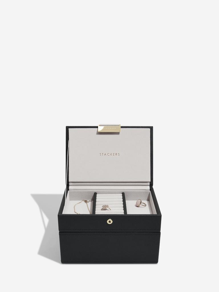 Black Mini Jewellery Box Set of 2