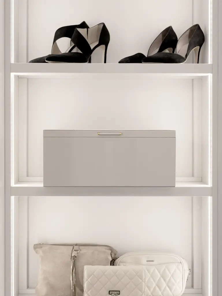 Taupe & Gold Medium Storage Box