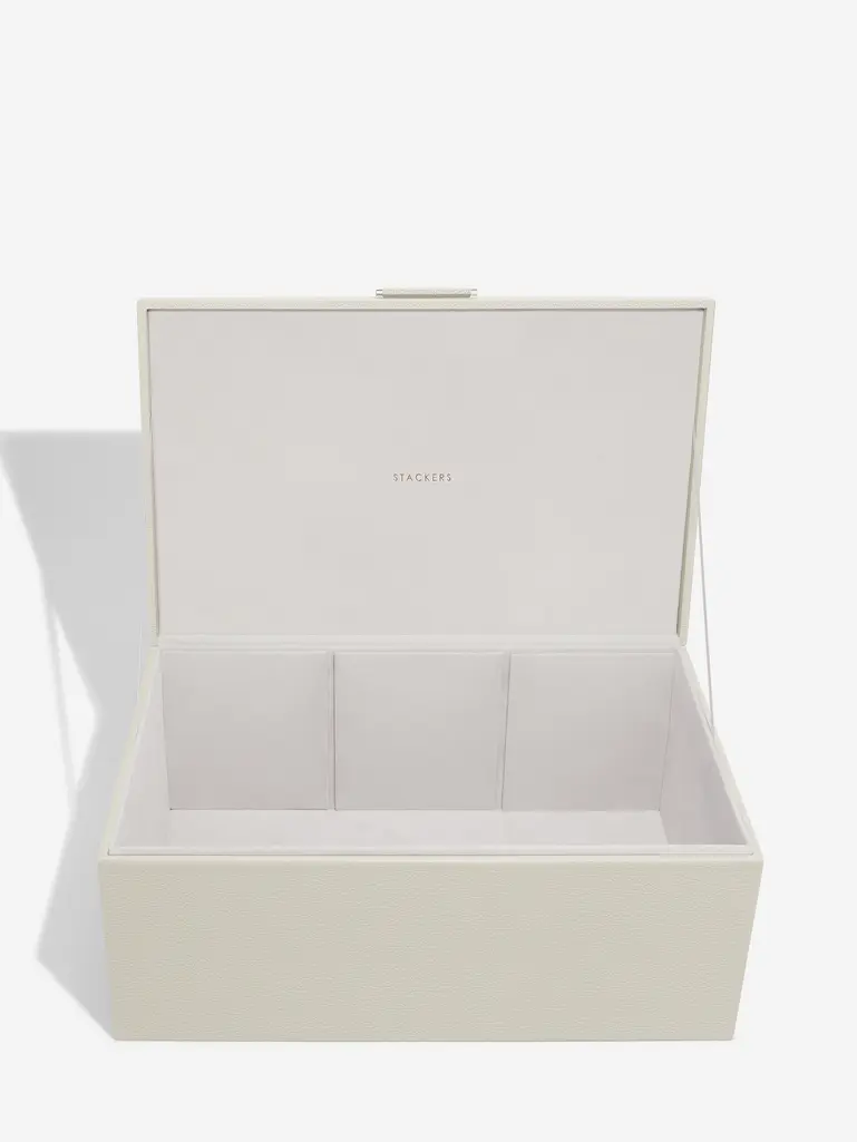 Oatmeal & Brushed Gold Medium Storage Box