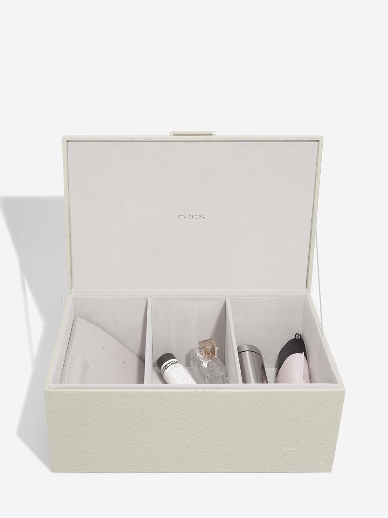 Oatmeal & Brushed Gold Medium Storage Box