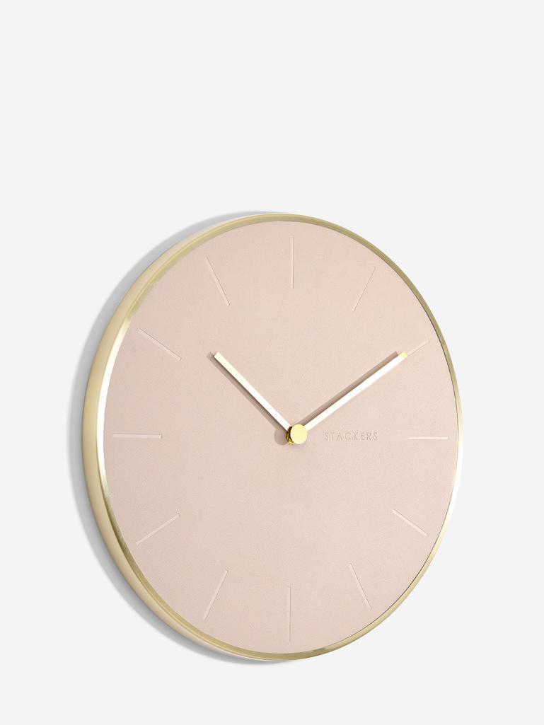 Blush Pink & Brushed Gold PU Clock