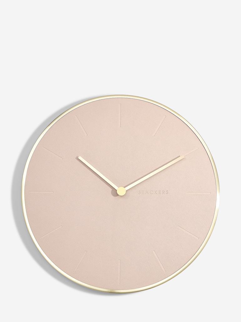 Blush Pink & Brushed Gold PU Clock