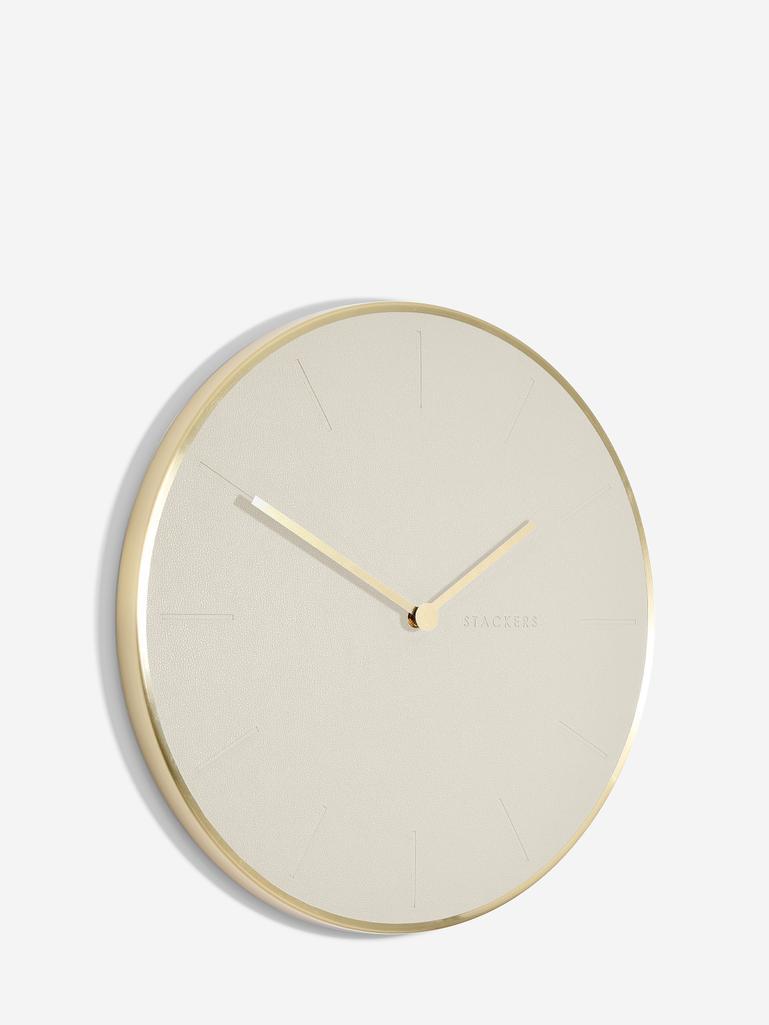 Oatmeal & Brushed Gold PU Clock