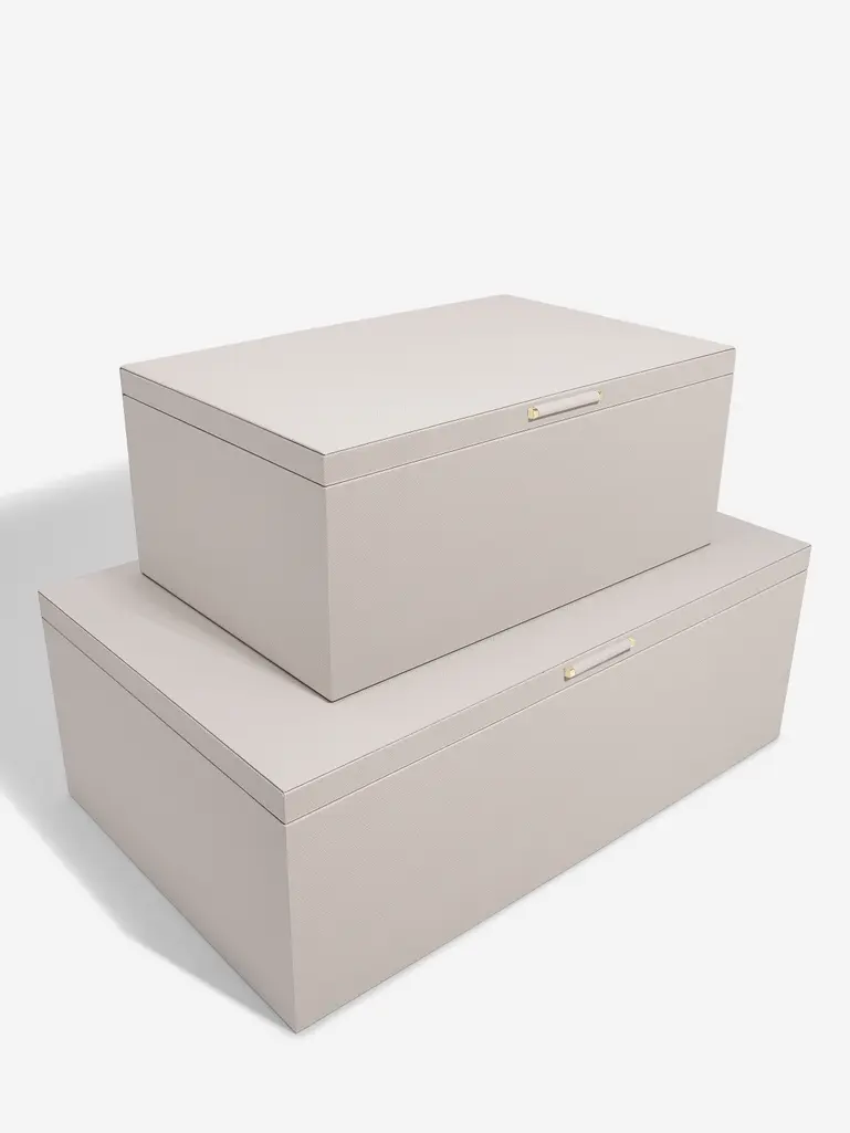 Pudełka do przechowywania Stackers 3 komorowe taupe 2 szt.