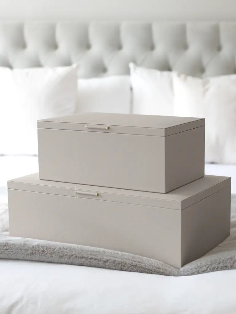 Pudełka do przechowywania Stackers 3 komorowe taupe 2 szt.