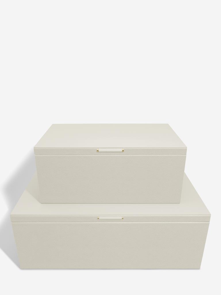 STACKERS SET OF 2 STORAGE BOXES OATMEAL