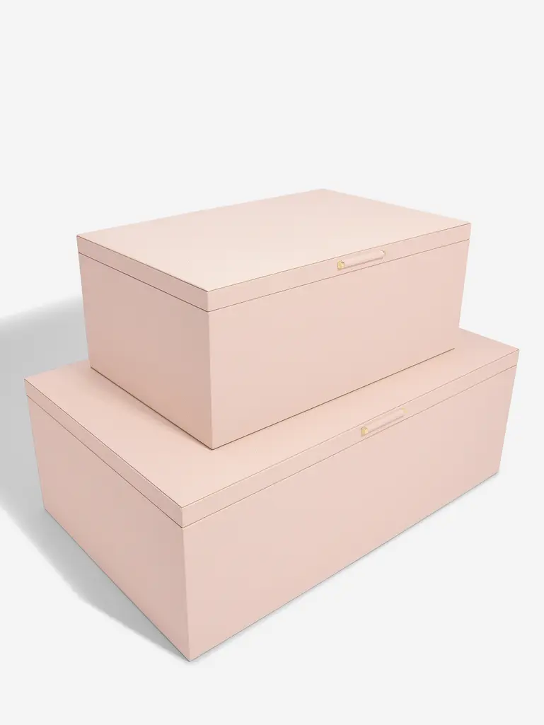 Blush Pink & Gold Set of 2 Storage Boxes