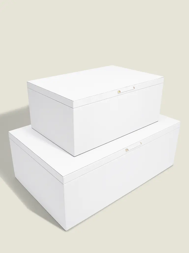 Pudełka do przechowywania Stackers Pebble 3 komorowe białe 2 szt.
