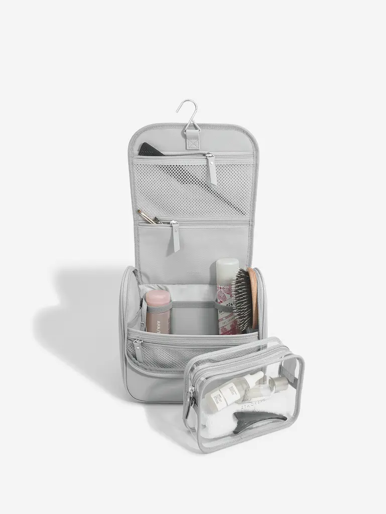 Pebble Grey Hanging Washbag
