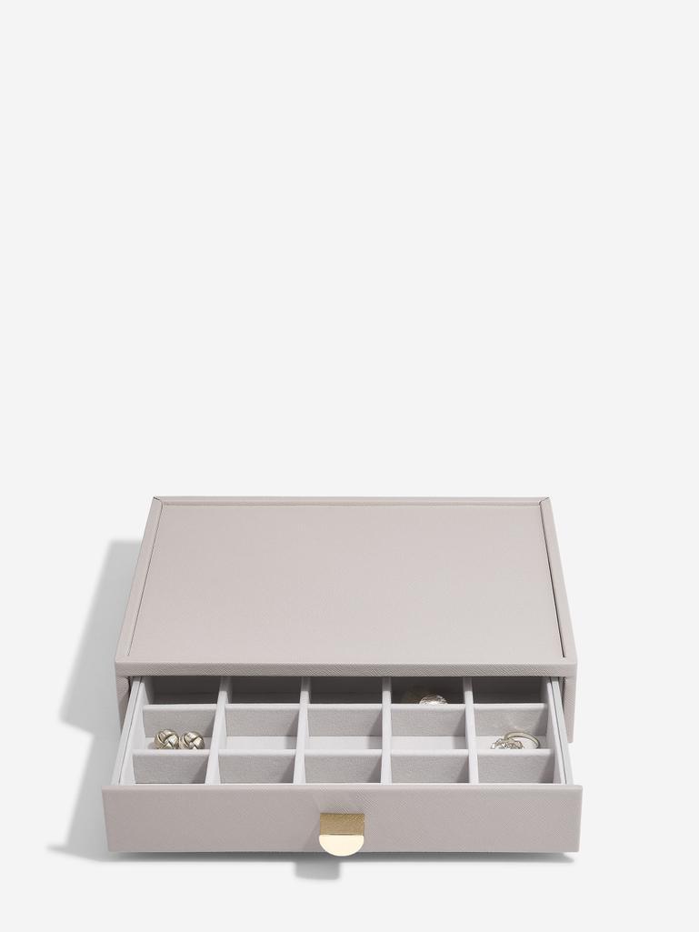 Szkatułka na biżuterię Stackers 20 komorowa classic taupe z szufladą