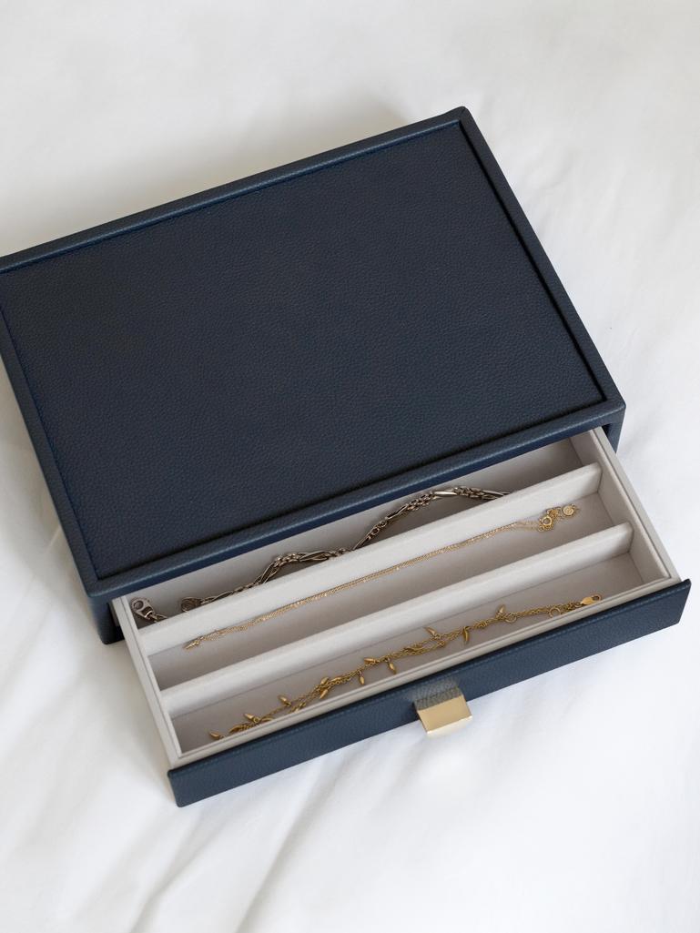 Navy Pebble Classic Necklace Drawer Layer