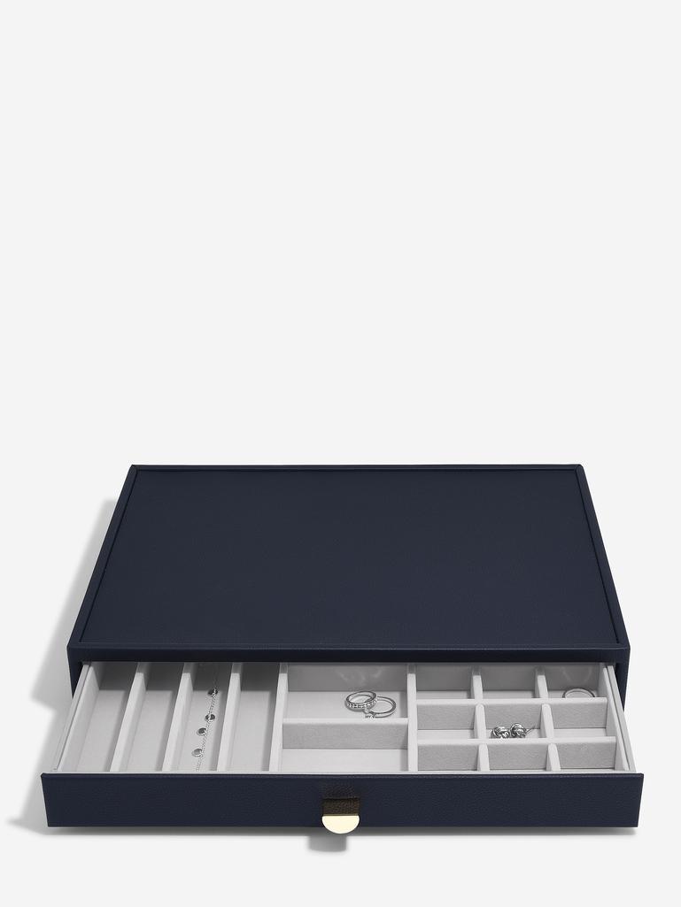 Navy Pebble Supersize All In One Jewellery Drawer Layer
