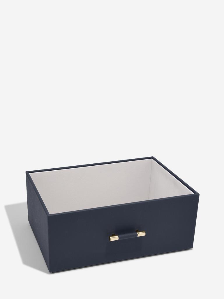 Navy Pebble Storage Box with Handle