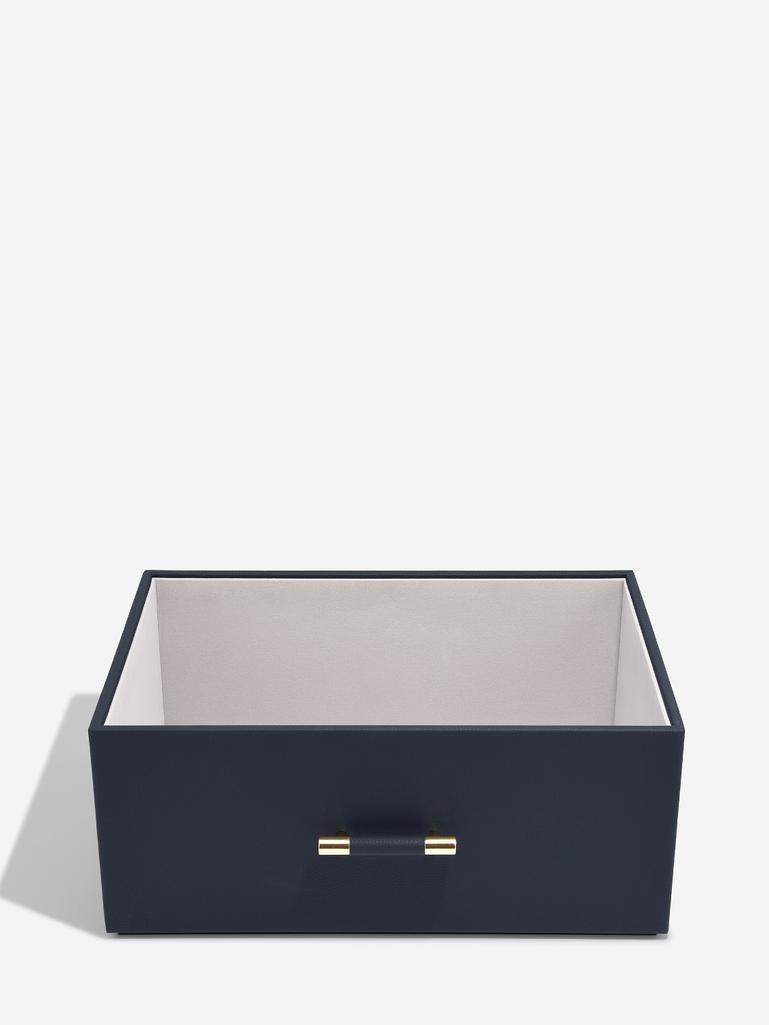 Navy Pebble Storage Box with Handle