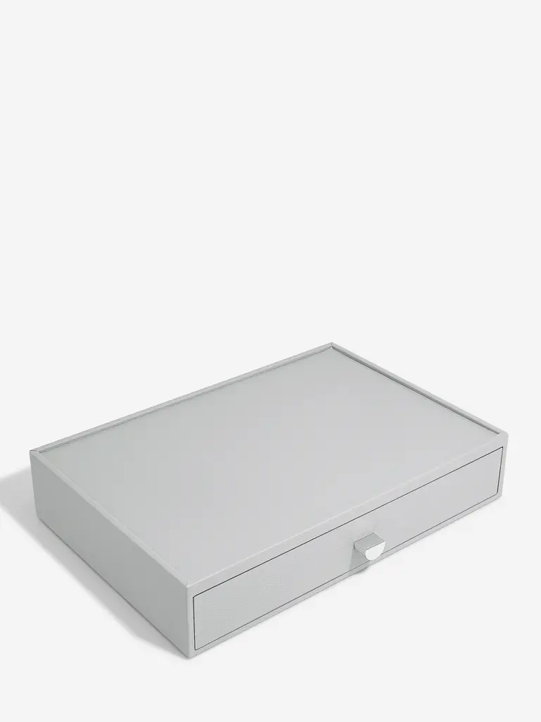 Organizer na kosmetyki Stackers Pebble supersize kamienna szarość z szufladą z podziałką