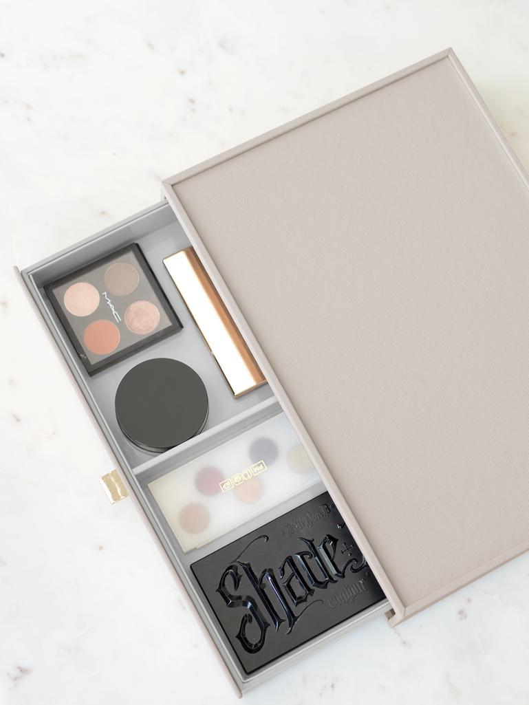 Organizer na kosmetyki Stackers supersize taupe z szufladą z podziałką
