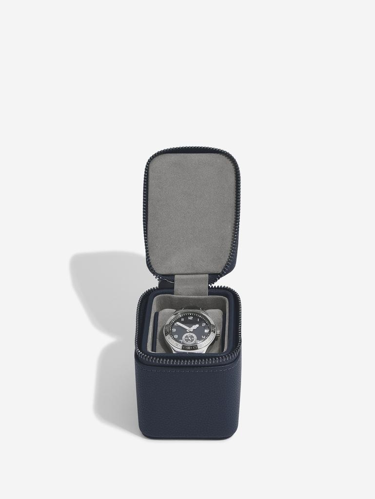 Navy Blue Small Zipped Watch Box