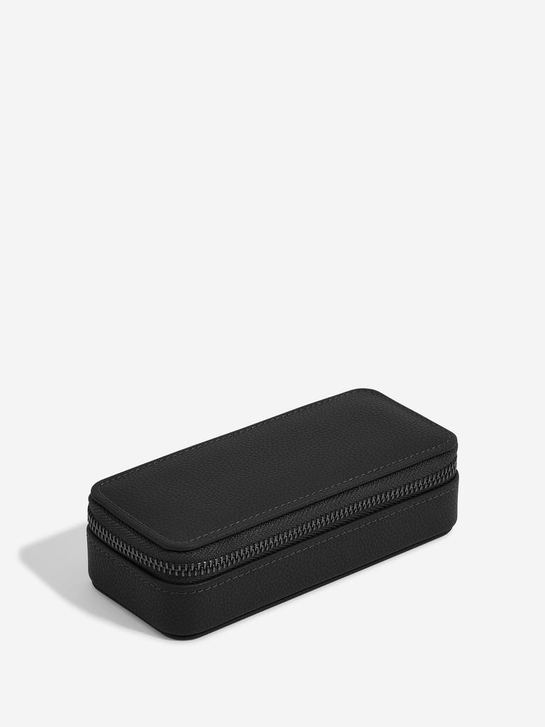 Black Medium Zipped Jewellery Box - Mens