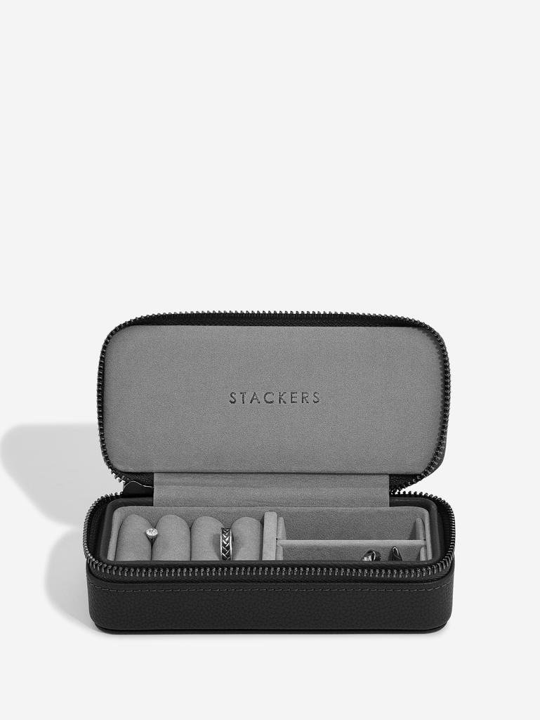 Black Medium Zipped Jewellery Box - Mens