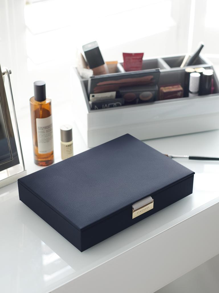 Navy Pebble Classic Jewellery Box Lid