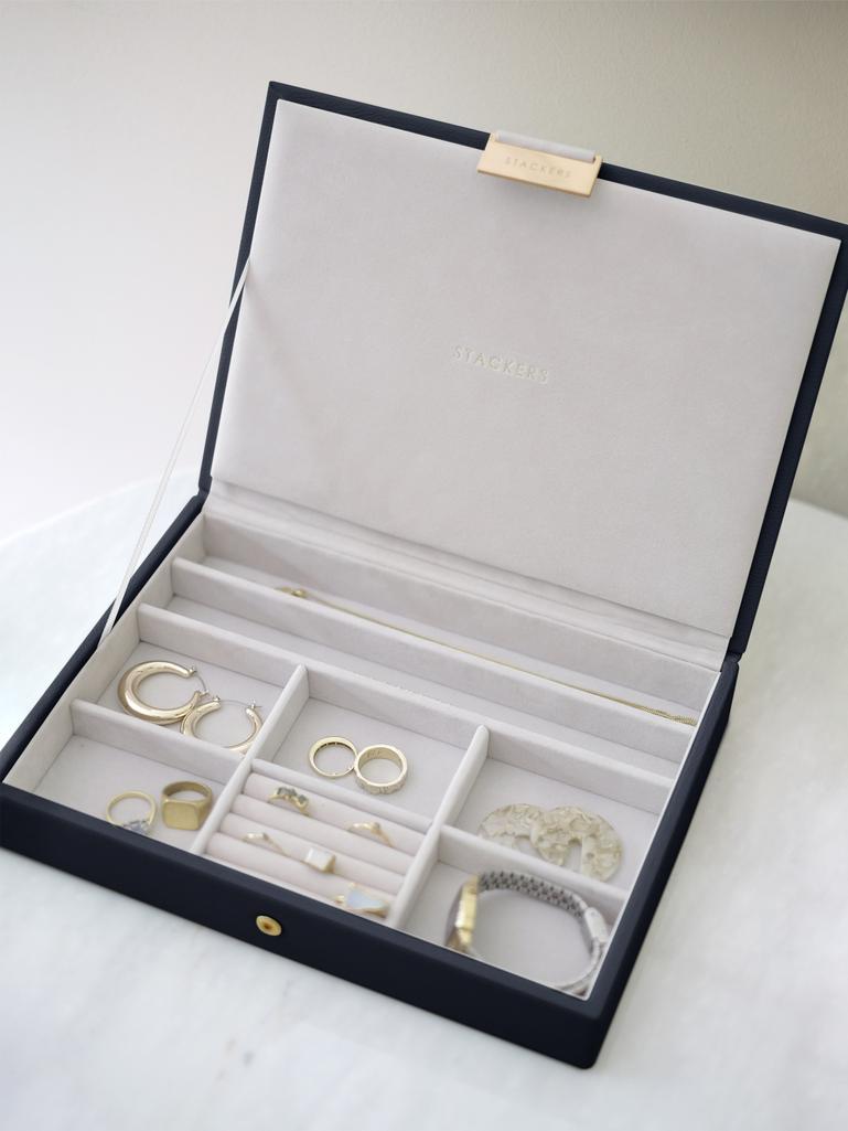 Navy Pebble Classic Jewellery Box Lid