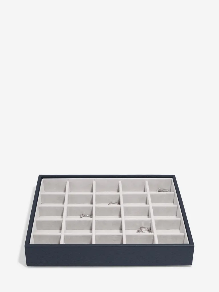 Szkatułka na biżuterię Stackers Pebble 25 komorowa classic granatowa