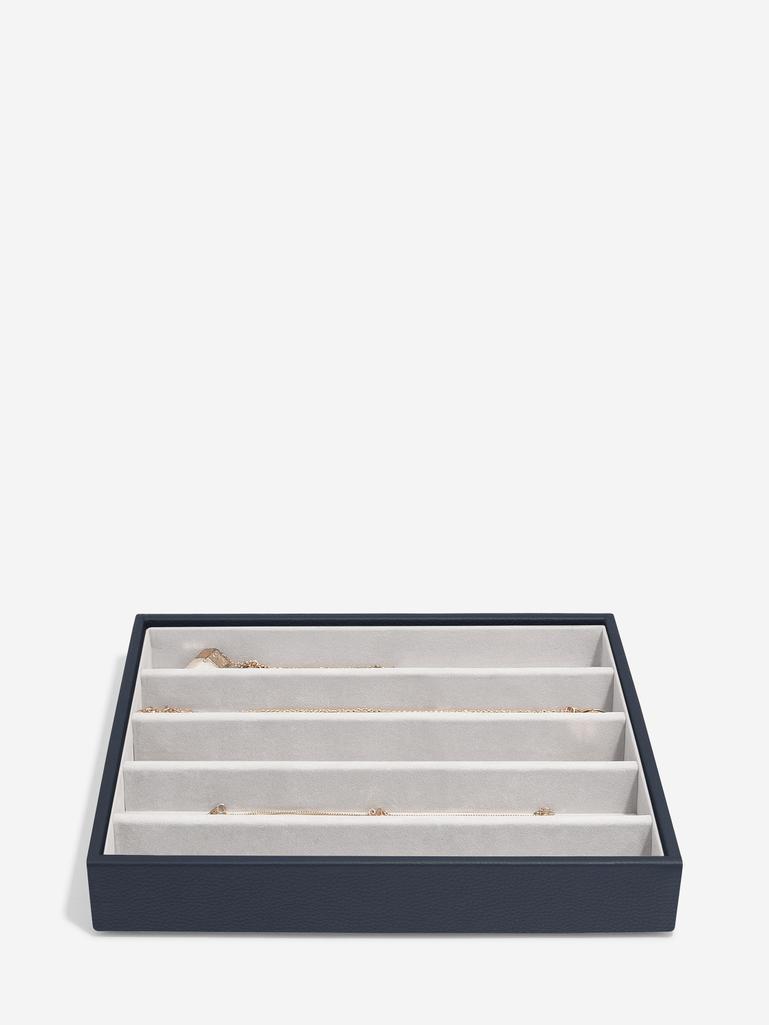 Szkatułka na biżuterię Stackers Pebble pięciokomorowa classic granatowa