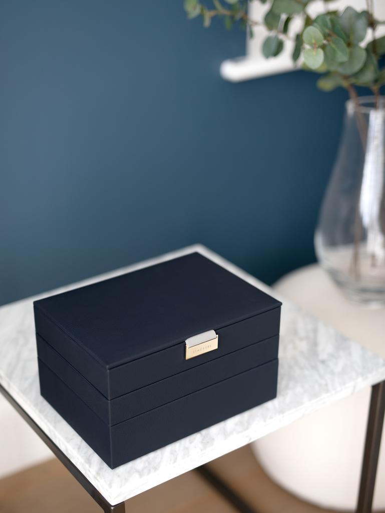 Navy Pebble Classic Jewellery Box