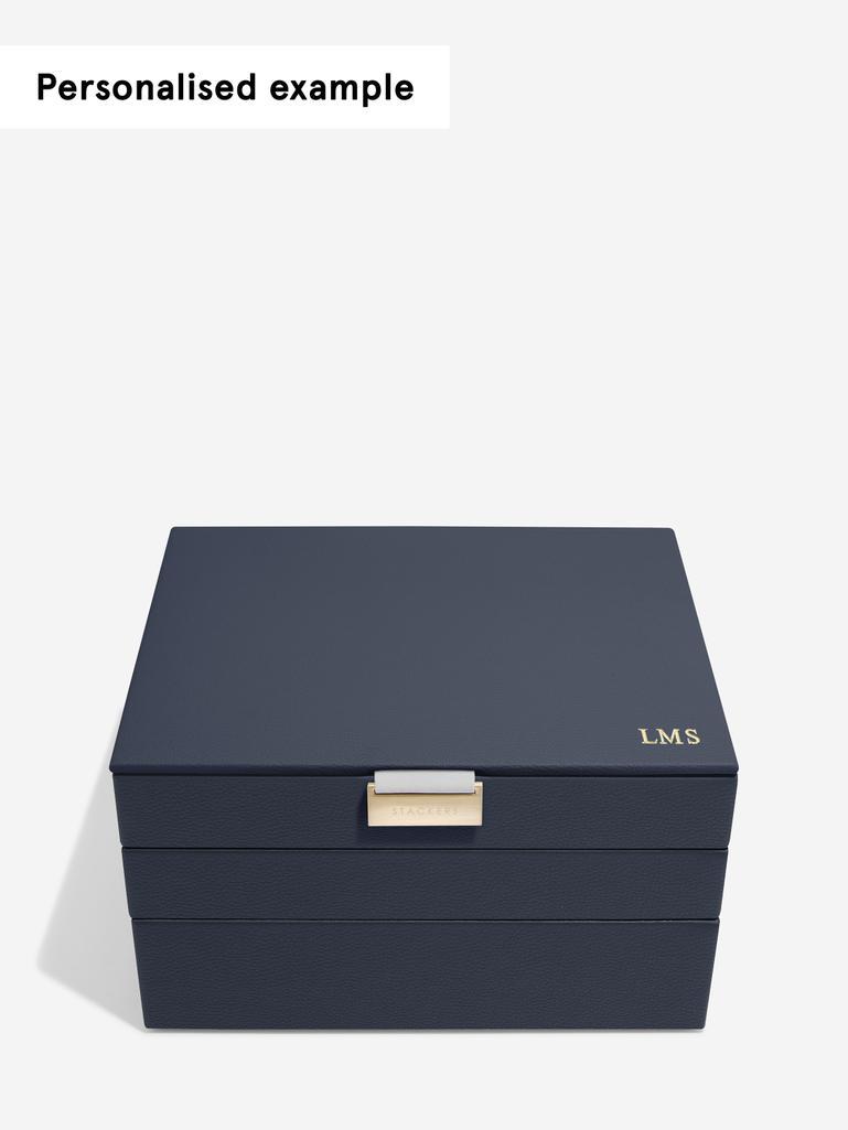 Navy Pebble Classic Jewellery Box