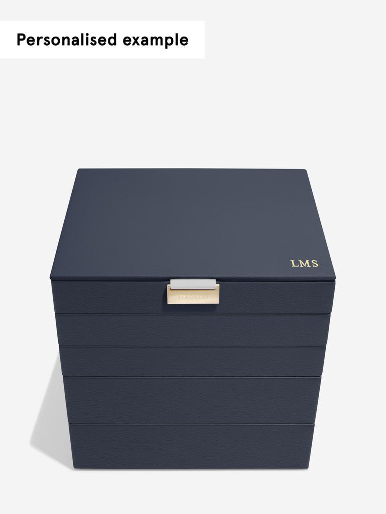 Navy Pebble Classic Jewellery Box Set of 5