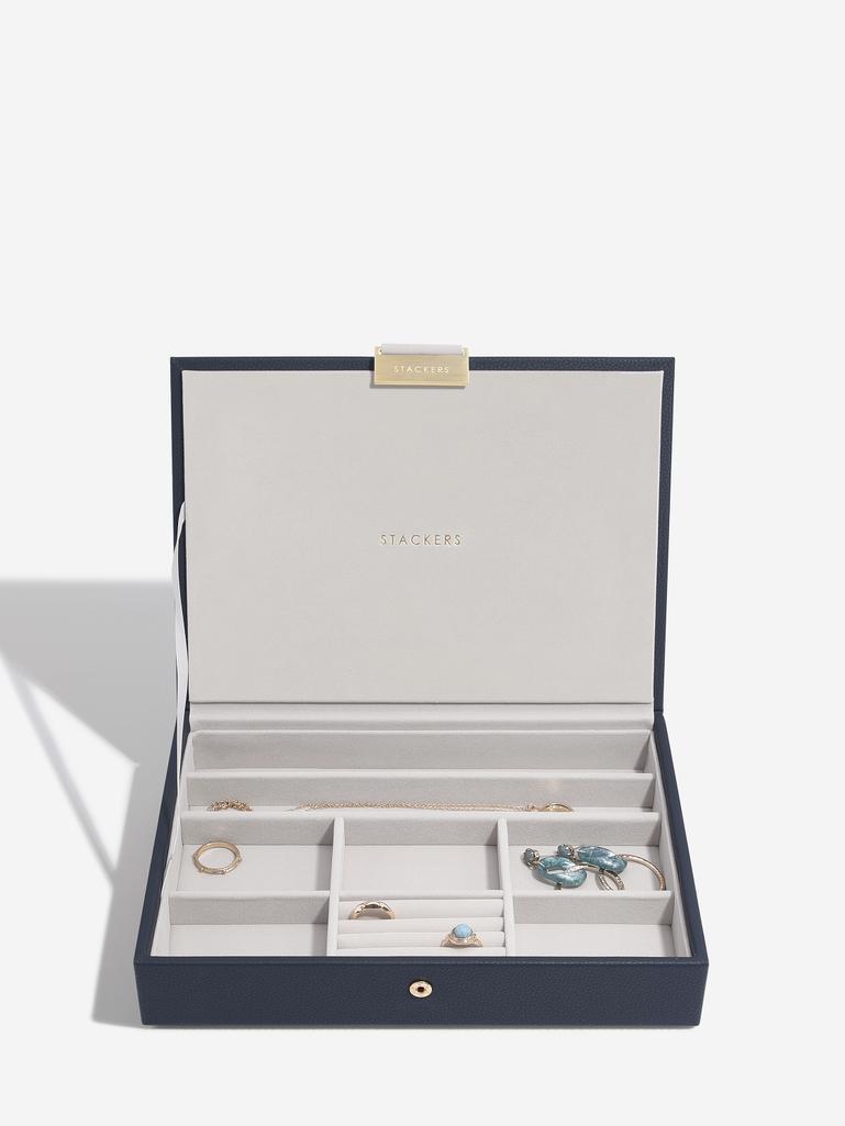Navy Pebble Classic Jewellery Box Set of 5