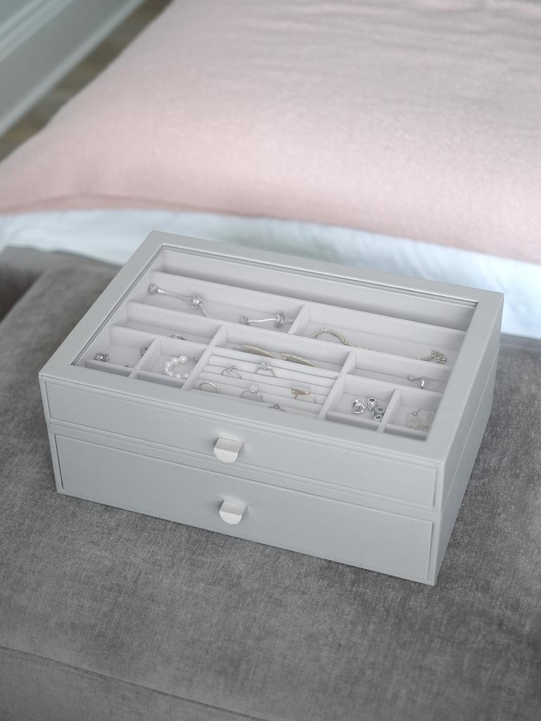 Pebble Grey Supersize Display Jewellery Box Set of 2