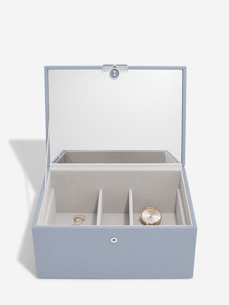 Dusky Blue Luxury Classic Jewellery Box