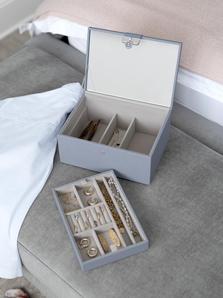 Dusky Blue Luxury Classic Jewellery Box