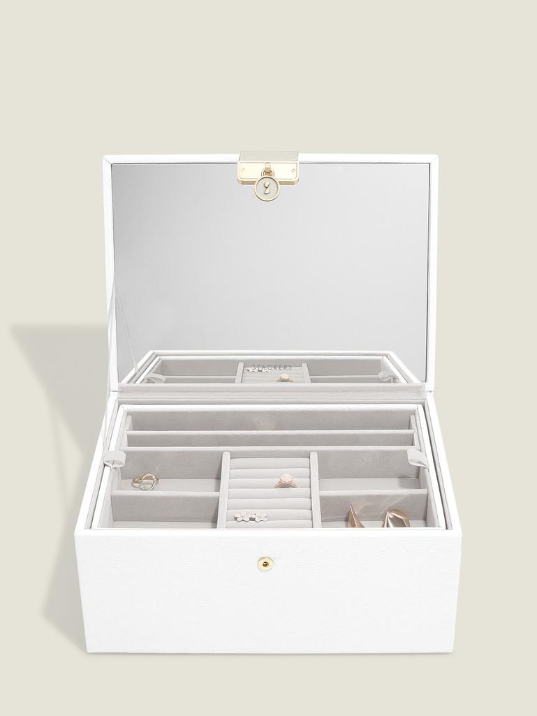 Pebble White Luxury Classic Jewellery Box