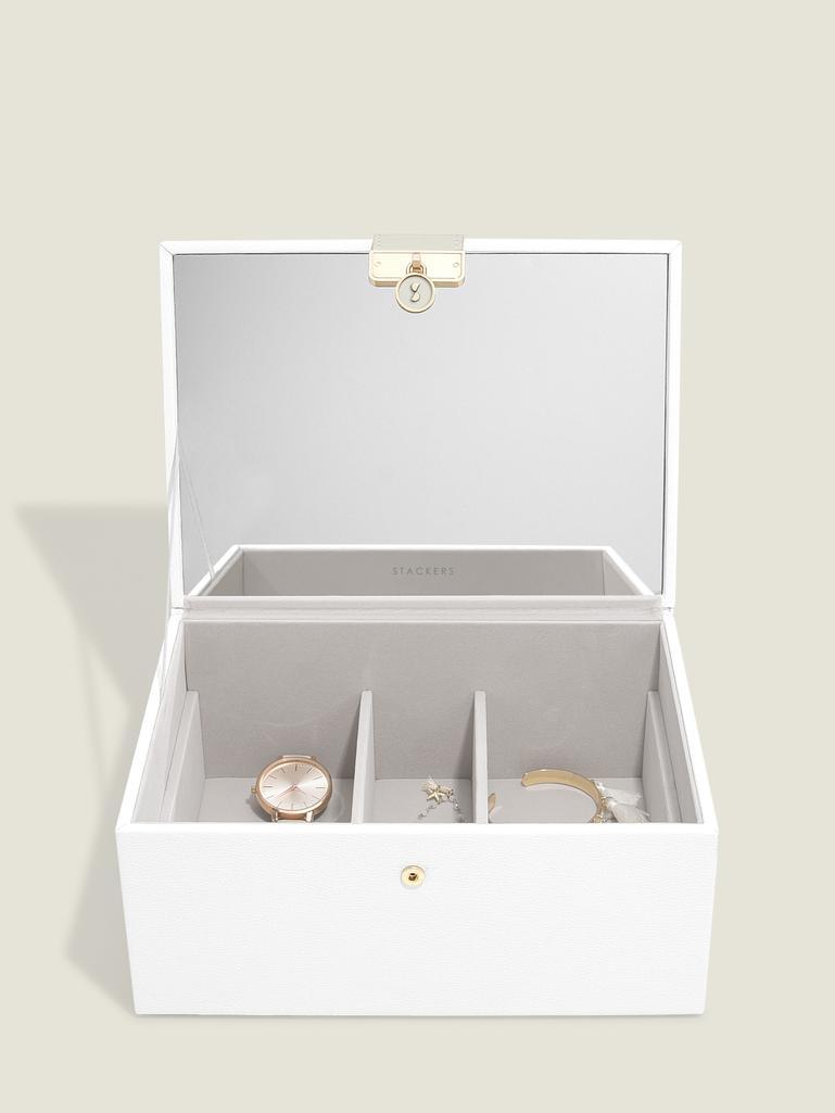 Pebble White Luxury Classic Jewellery Box