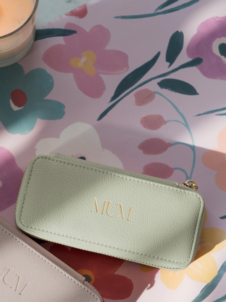Sage Green Mum Medium Zipped Jewellery Box