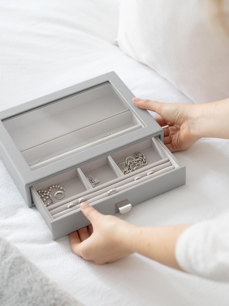 Pebble Grey Classic Jewellery Box Display Drawer