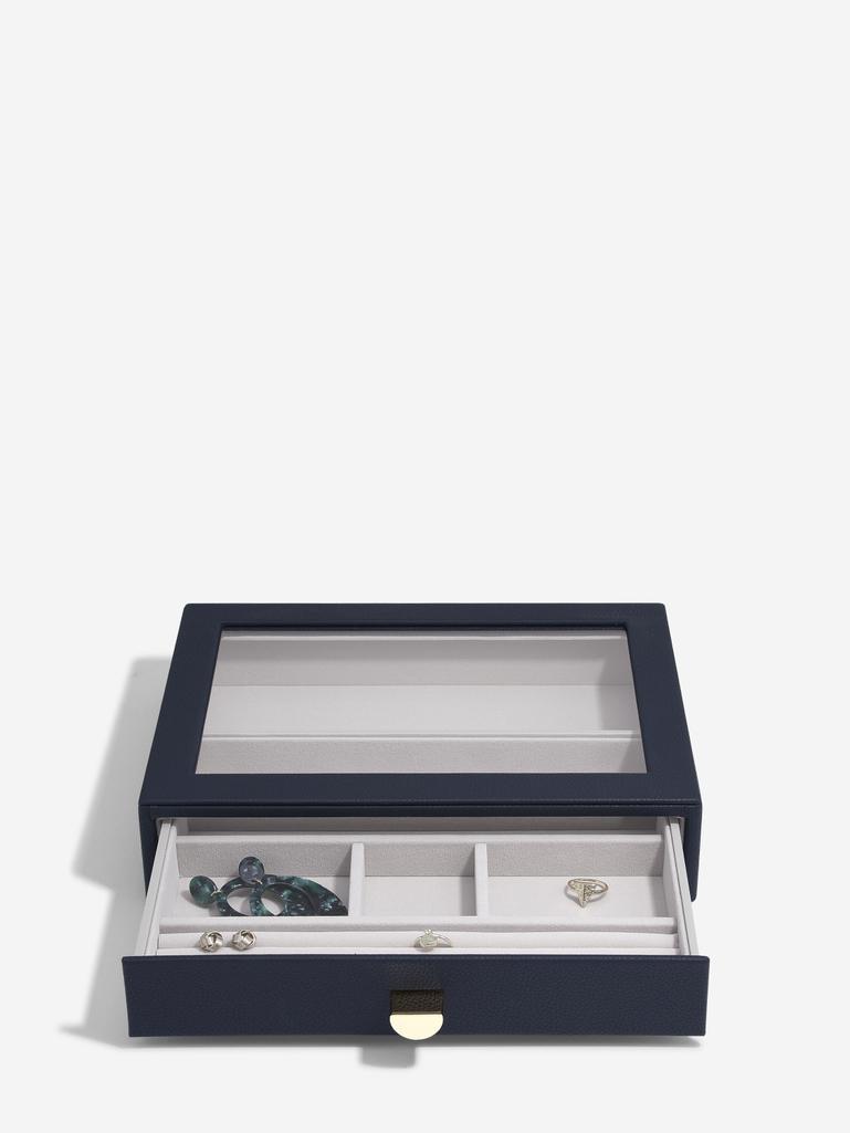 Navy Pebble Classic Jewellery Box Display Drawer