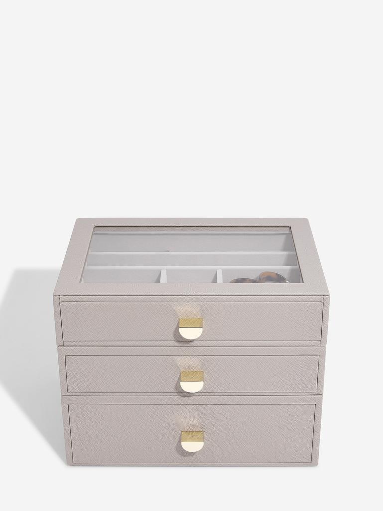 Szkatułka na biżuterię Stackers classic taupe z 3 szufladami