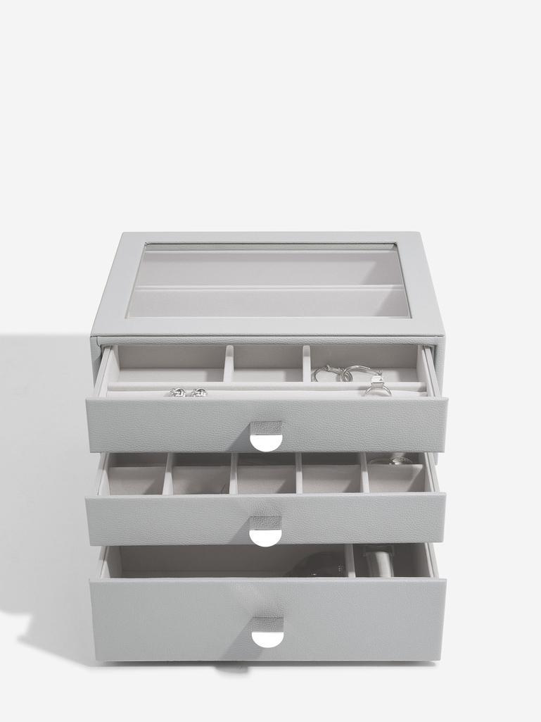 Pebble Grey Classic Jewellery Box (with drawers)