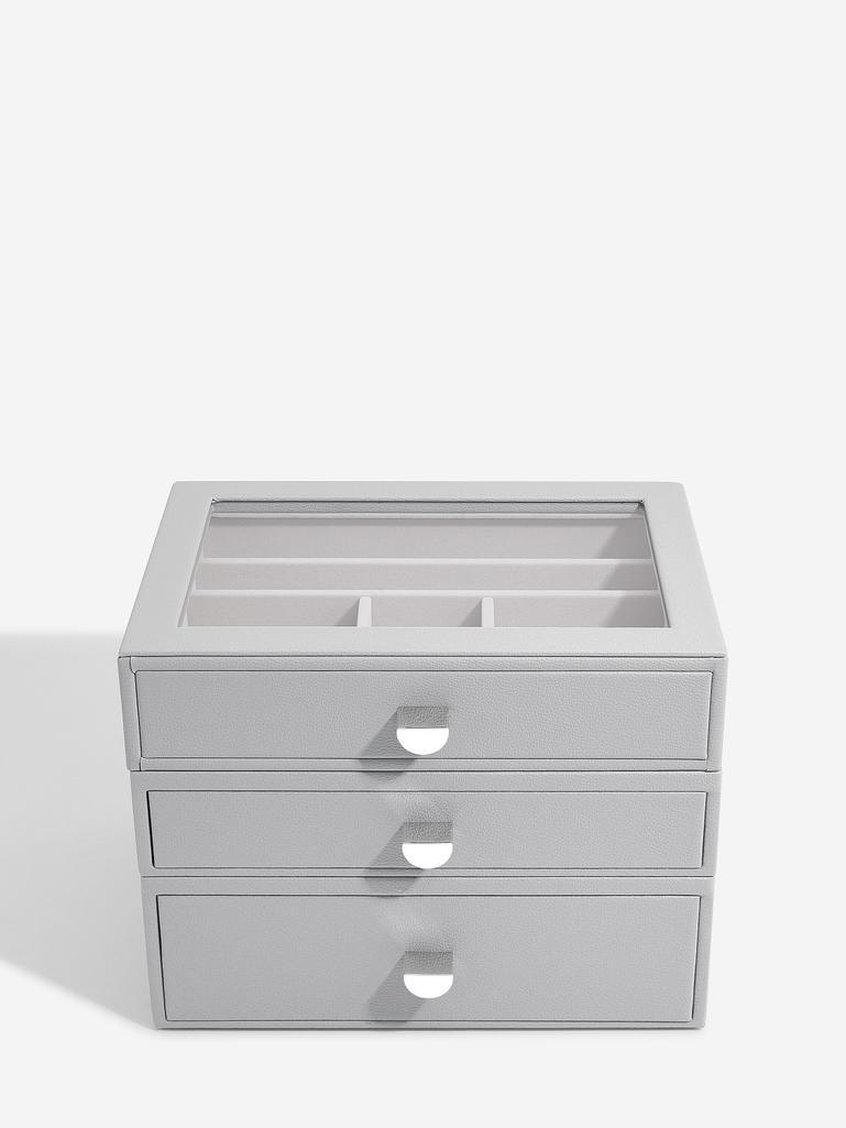 Pebble Grey Classic Jewellery Box (with drawers)