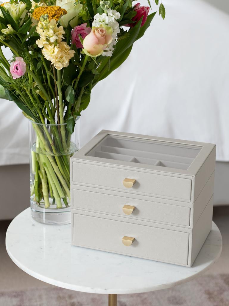 Oatmeal Classic Jewellery Box (with drawers)