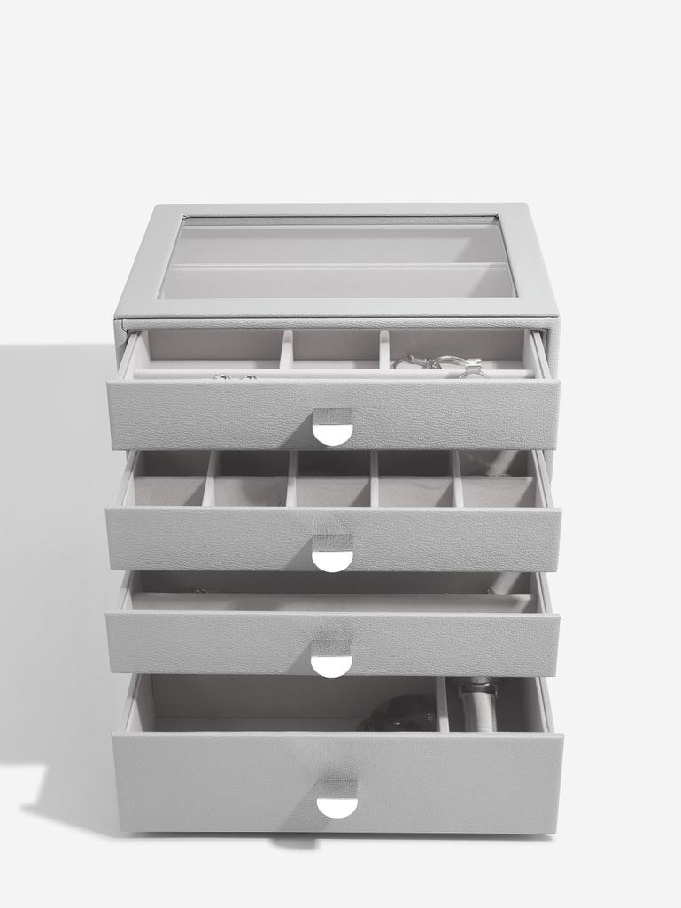 Pebble Grey Classic Jewellery Box  - Set of 4 (with drawers)
