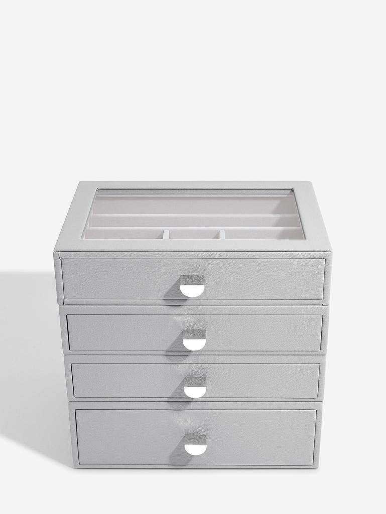 Pebble Grey Classic Jewellery Box  - Set of 4 (with drawers)